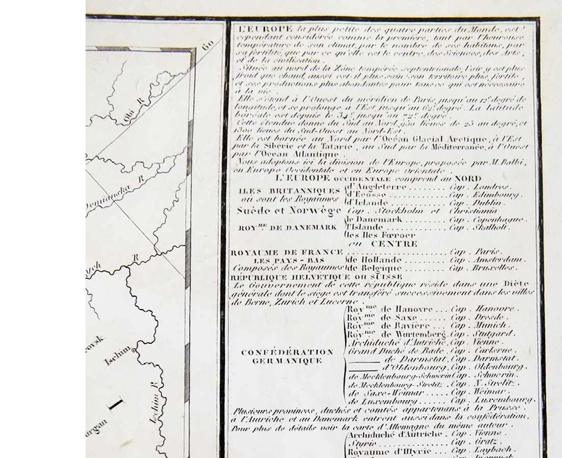 MAP-052 4L Antique Map European Continent - Delamarche- 1838 l The Past Perfect Collection l Singapore