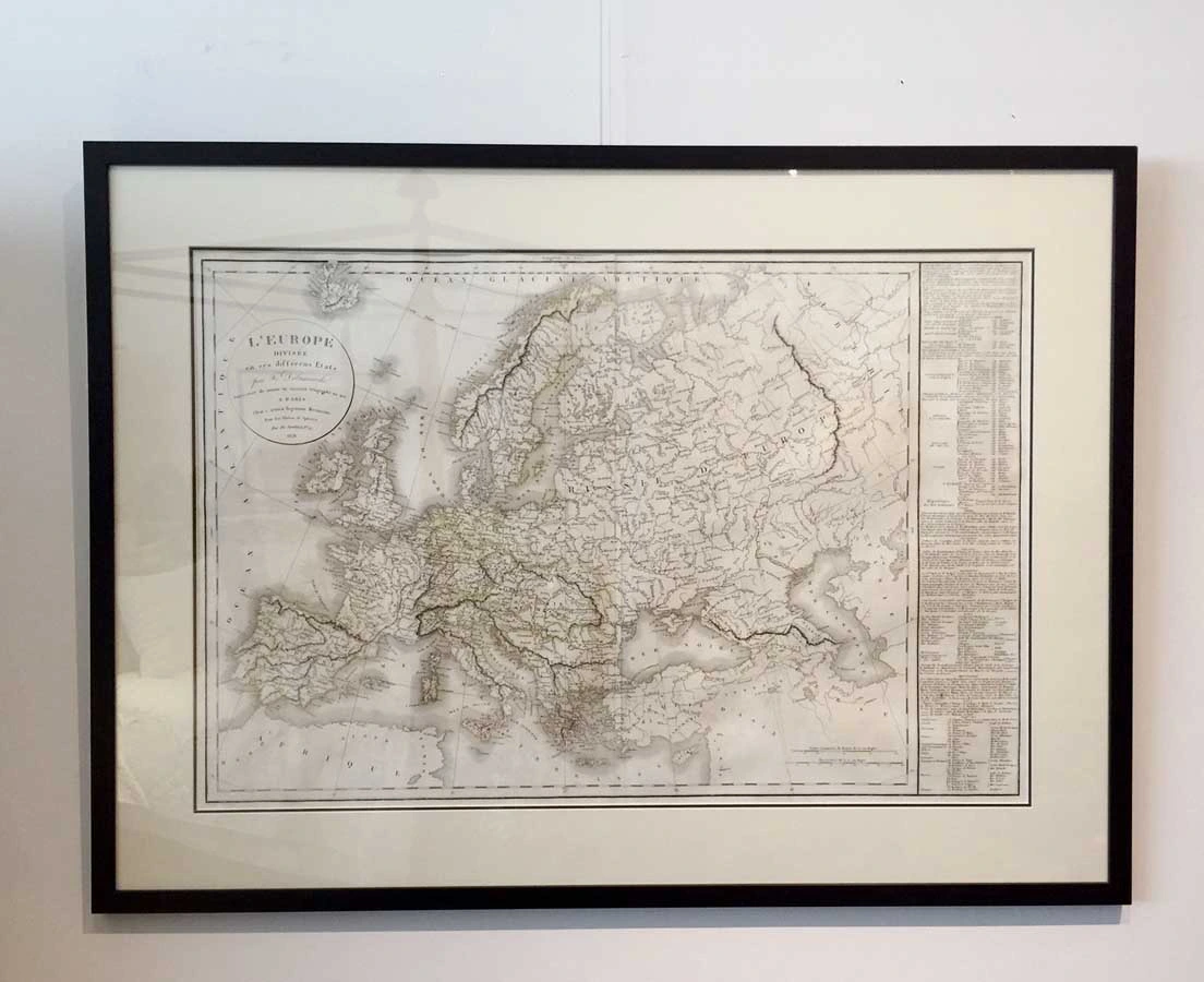 MAP-052 8L Antique Map European Continent - Delamarche- 1838 l The Past Perfect Collection l Singapore