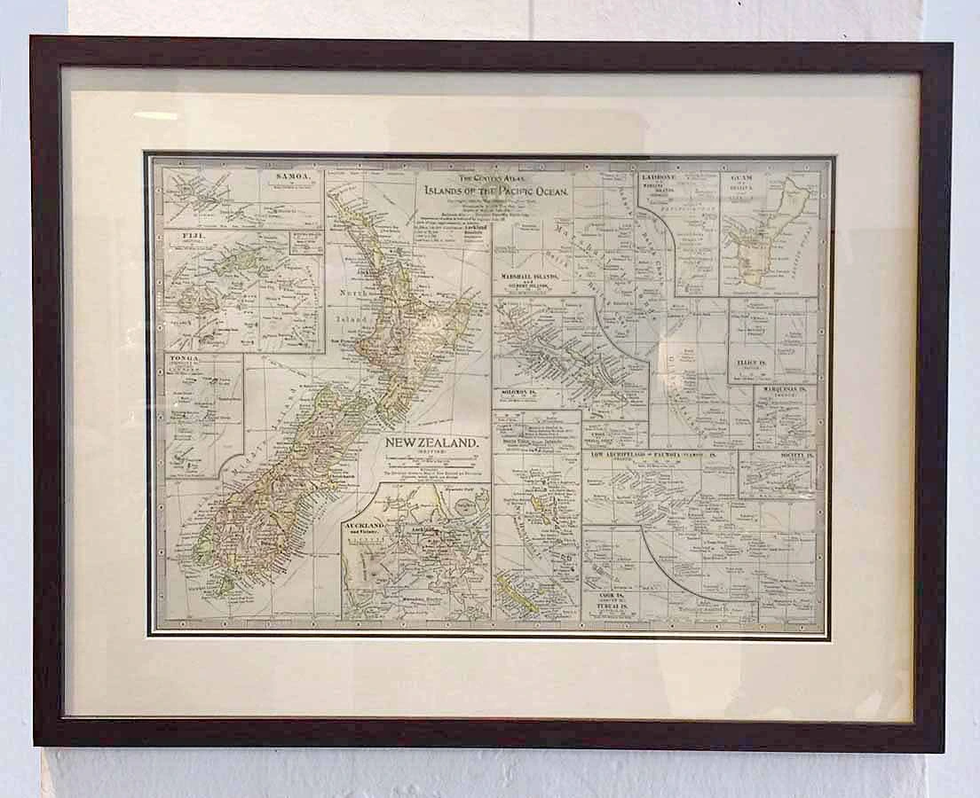 MAP-059 5L Antique map New Zealand with Islands of the Pacific Ocean l The Past Perfect Collection l Singapore