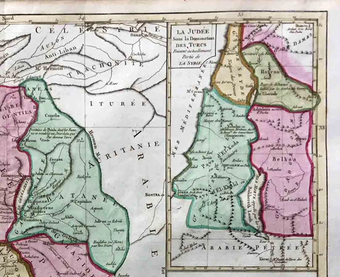 MAP-105 3L Israel, Palestine or Holy Land - Delamarche - Copper Engraving - 1760-1790 l The Past Perfect Collection l Singapore