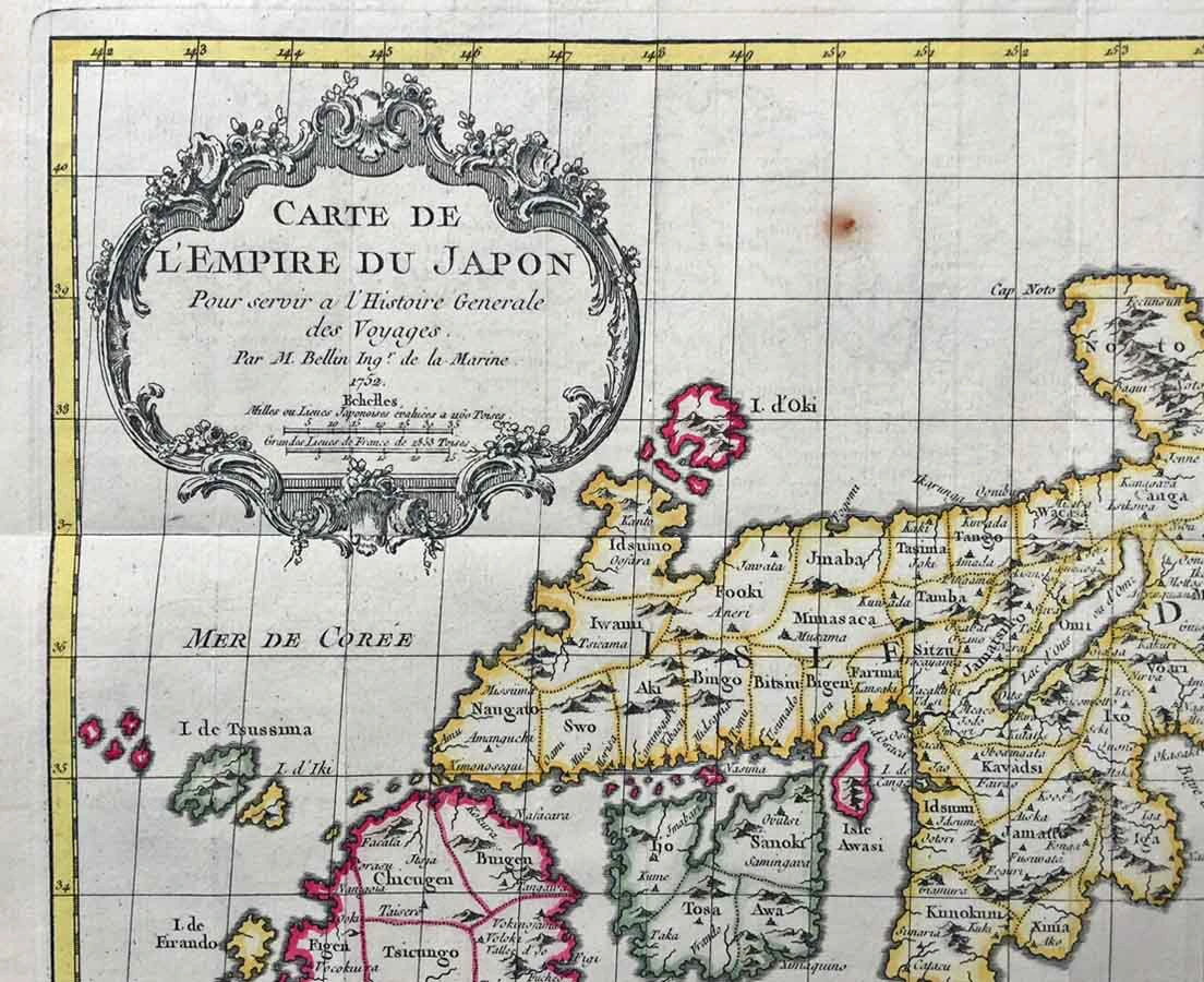 MAP-106 2L Antique Map Japan - Bellin - 1752 l The Past Perfect Collection l Singapore