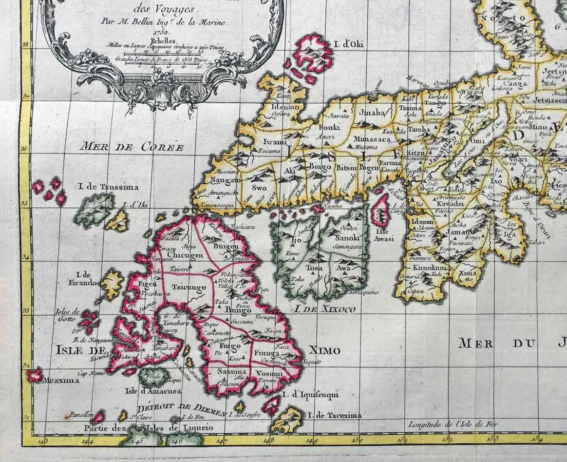 MAP-106 4L Antique Map Japan - Bellin - 1752 l The Past Perfect Collection l Singapore