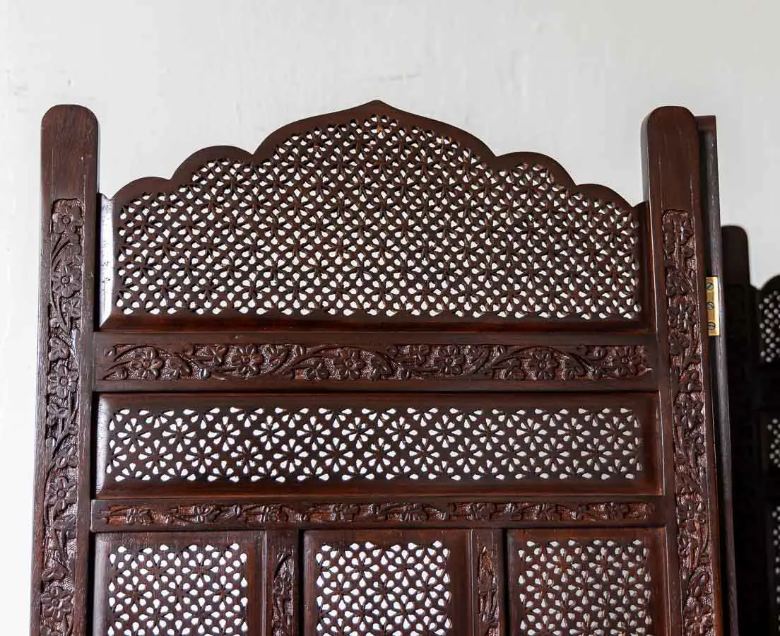 Rosewood Hand Carved Folding Screen - The Past Perfect Collecton Singapore
