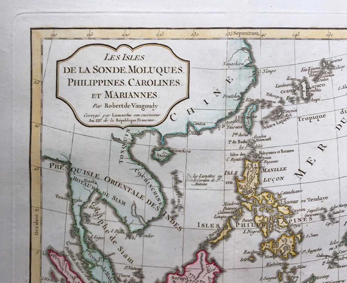 MAP-112 2L Antique Map South East Asia - Copper Engraving -Delamarche 1804 l The Past Perfect Collection l Singapore