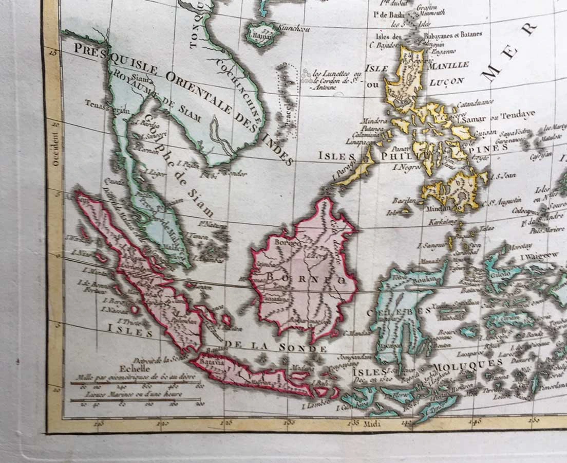 MAP-112 4L Antique Map South East Asia - Copper Engraving -Delamarche 1804 l The Past Perfect Collection l Singapore