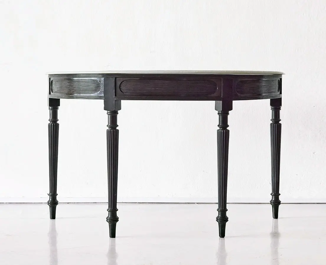 Antique Half Moon Table with Marble Top - The Past Perfect Collection - Singapore