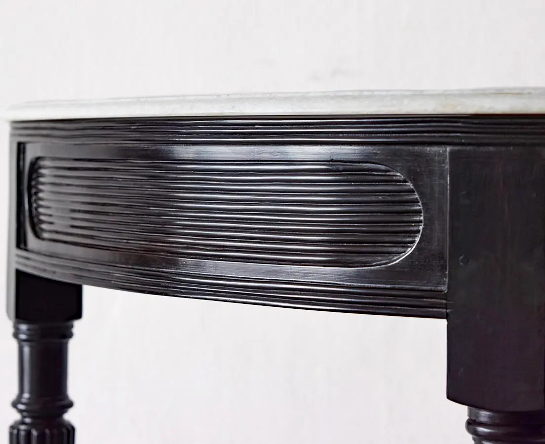 Antique Half Moon Table with Marble Top - The Past Perfect Collection - Singapore