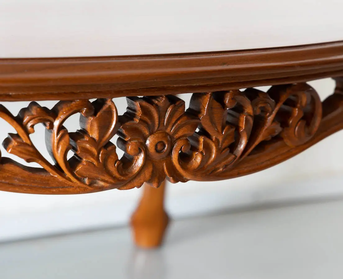 Antique Tables - British Colonial Teakwood Low Oval Table - The Past Perfect Collection - Singapore