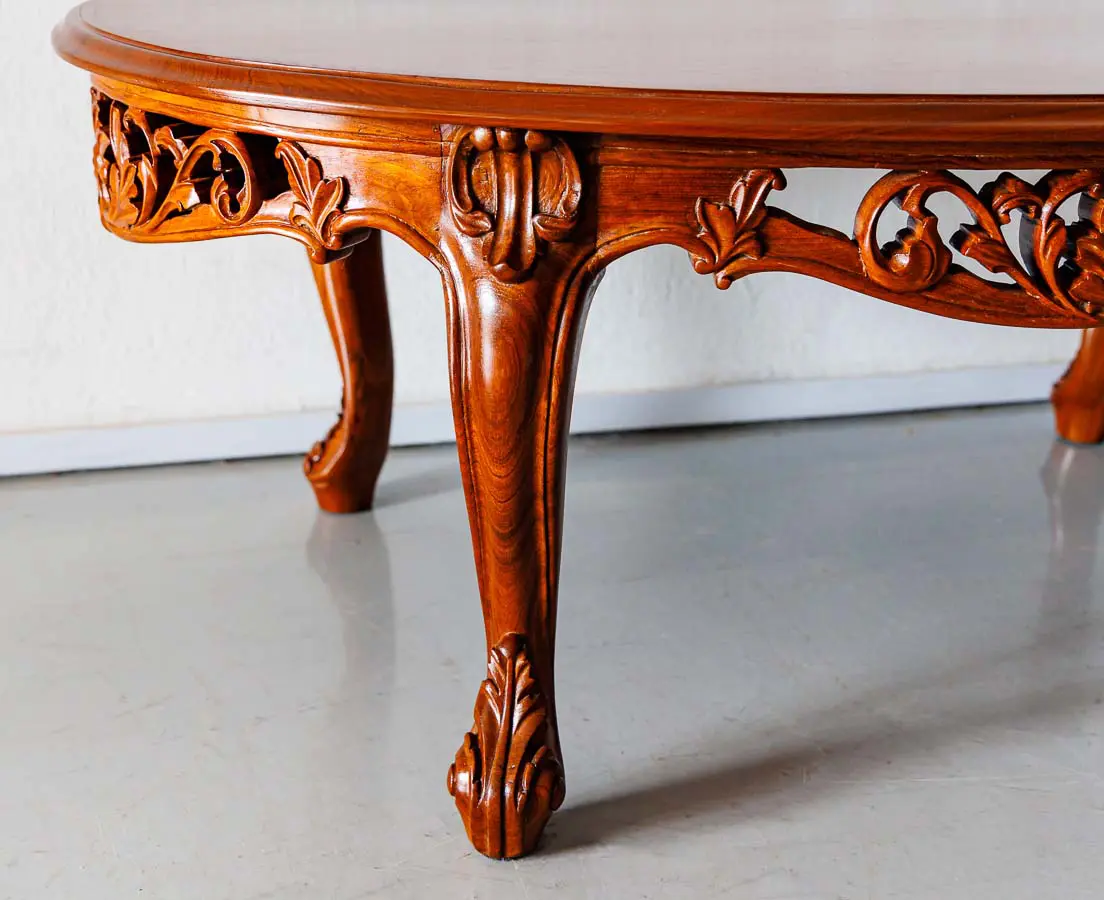 Antique Tables - British Colonial Teakwood Low Oval Table - The Past Perfect Collection - Singapore
