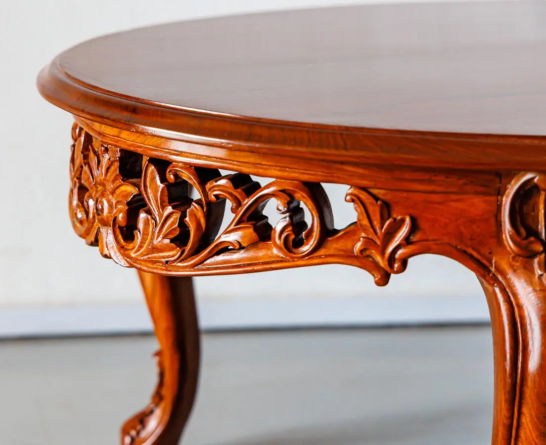 Antique Tables - British Colonial Teakwood Low Oval Table - The Past Perfect Collection - Singapore