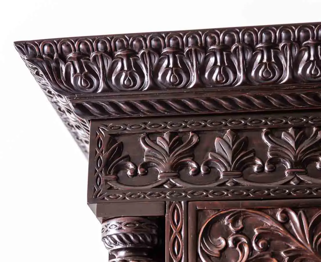 Antique Cupboards - British Colonial Rosewood Carved Cabinet - The Past Perfect Collection