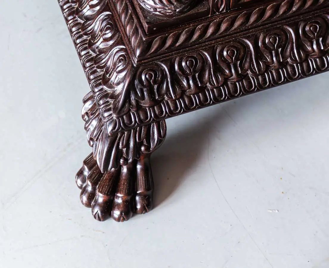 Antique Cupboards - British Colonial Rosewood Carved Cabinet - The Past Perfect Collection
