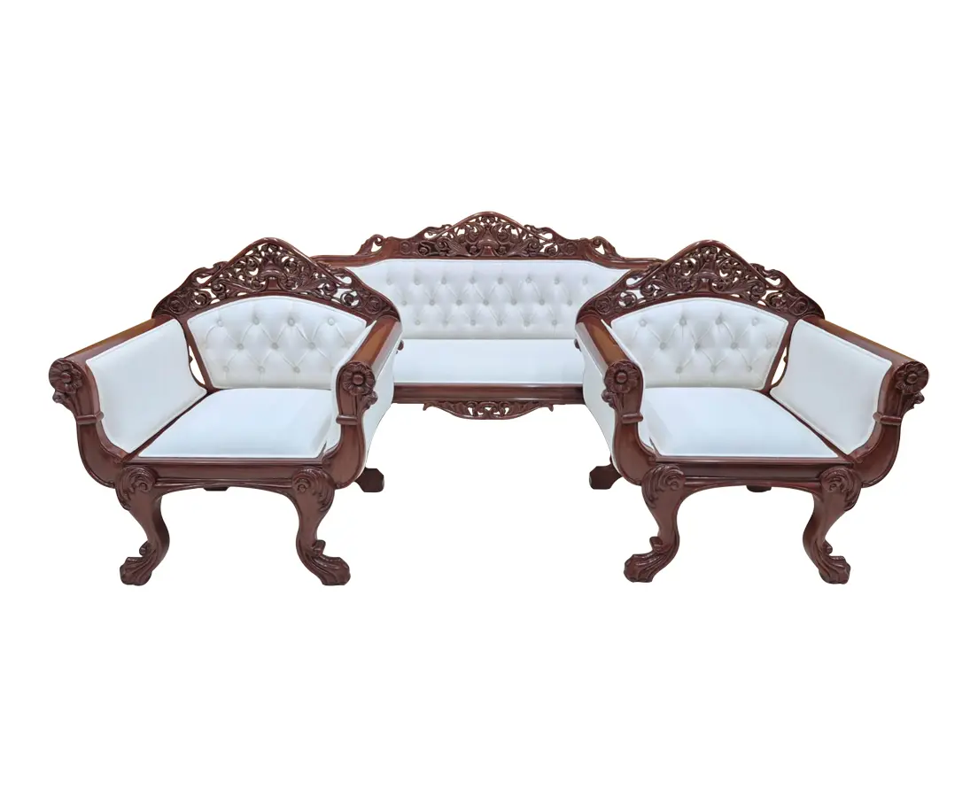 Anglo-Indian Mahogany Three Piece Sofa Set