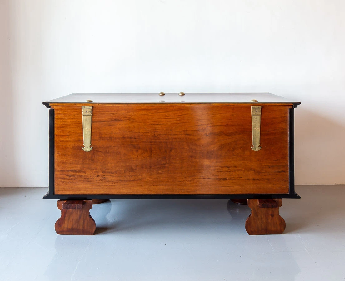 CHE-139 10L Indo-Dutch Satinwood & Ebony Chest on Trestles l The Past Perfect Collection l Singapore