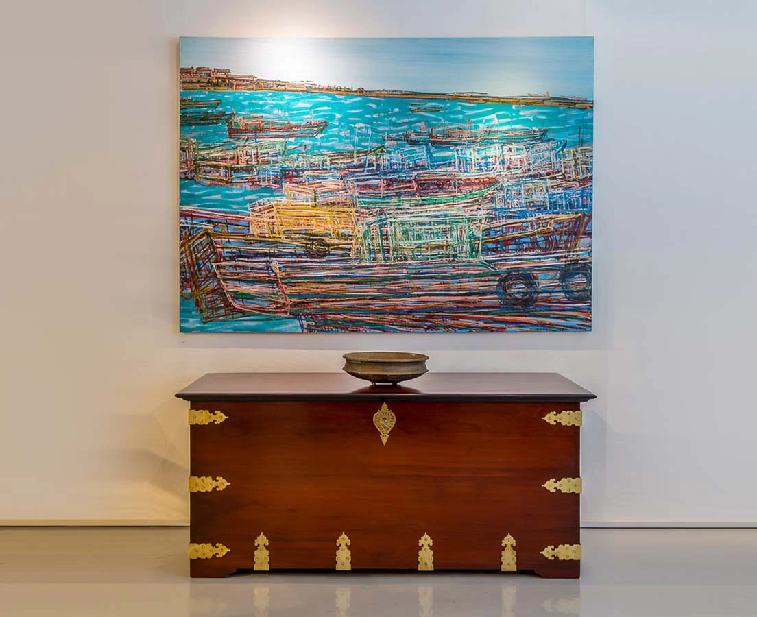 CHE-140-13L Indo-Dutch Mahogany Brass Bound Chest l The Past Perfect Collection l Singapore