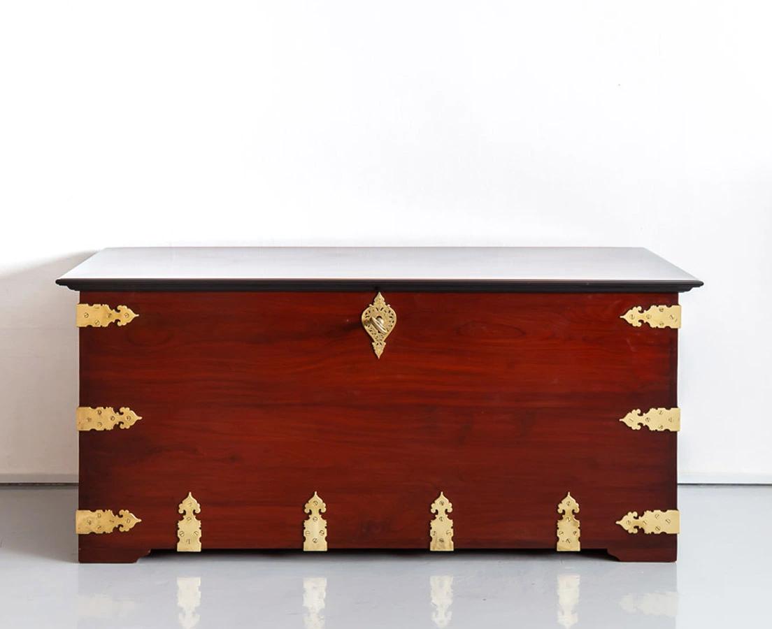 CHE-140-2L Indo-Dutch Mahogany Brass Bound Chest l The Past Perfect Collection l Singapore
