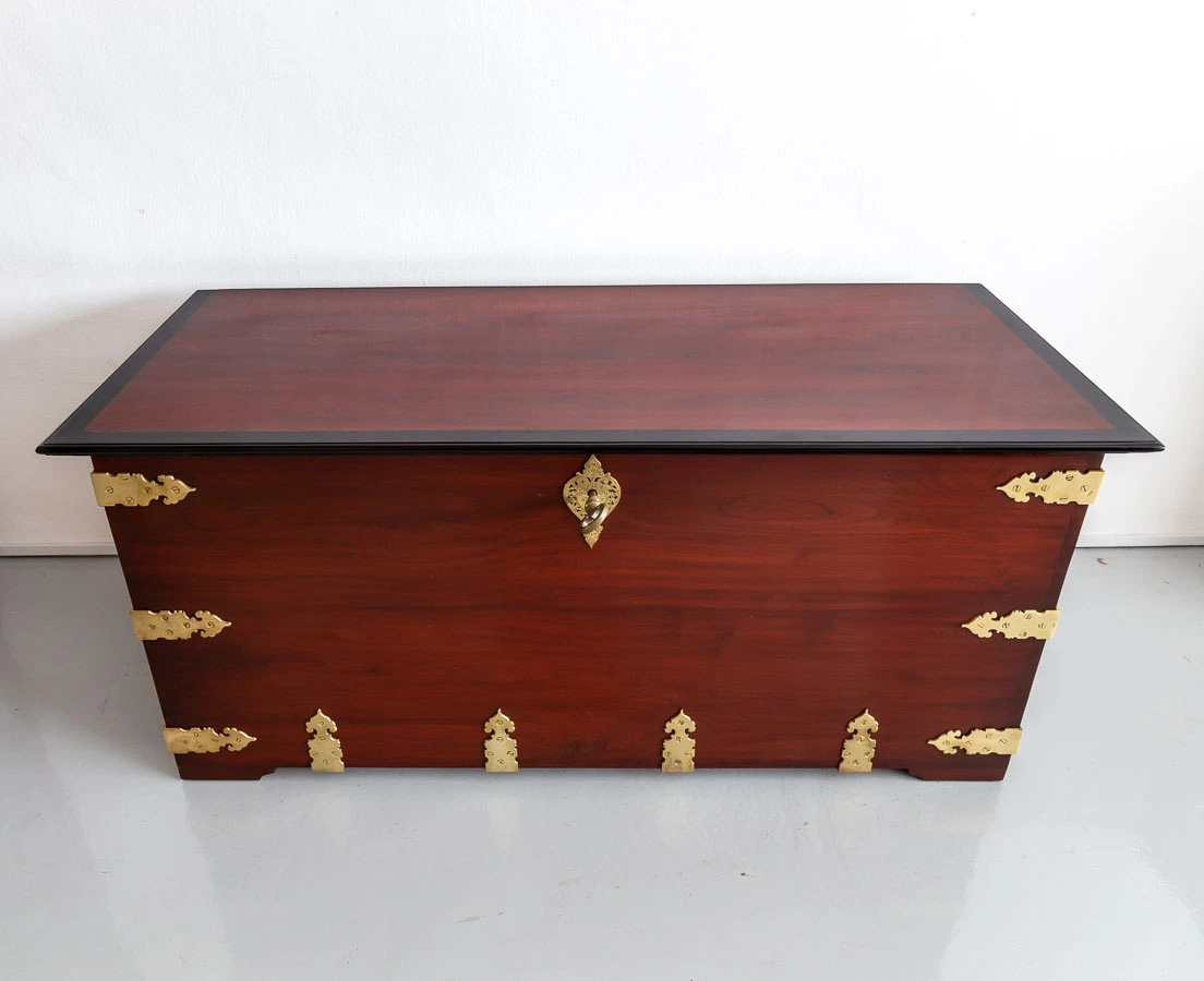 CHE-140-9L Indo-Dutch Mahogany Brass Bound Chest l The Past Perfect Collection l Singapore