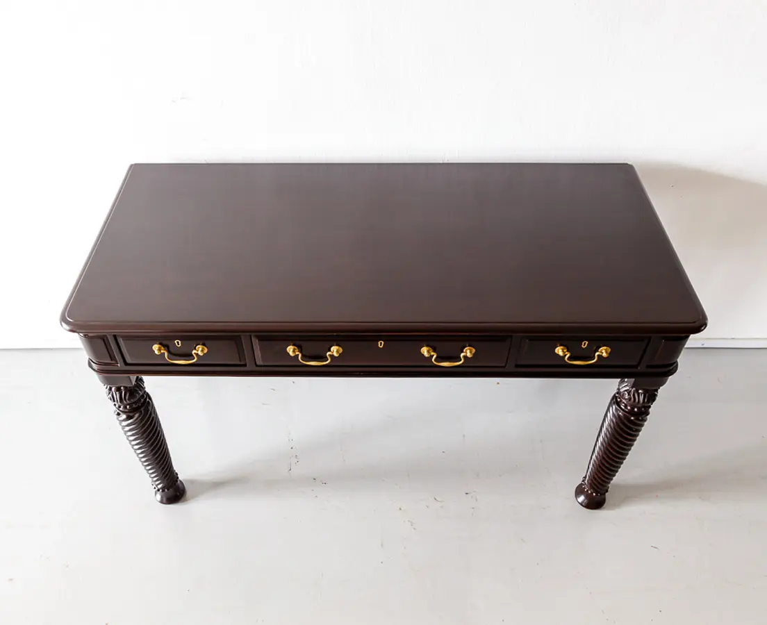 Antique Desks - British Colonial Rosewood Writing Table - The Past Perfect Collection - Singapore