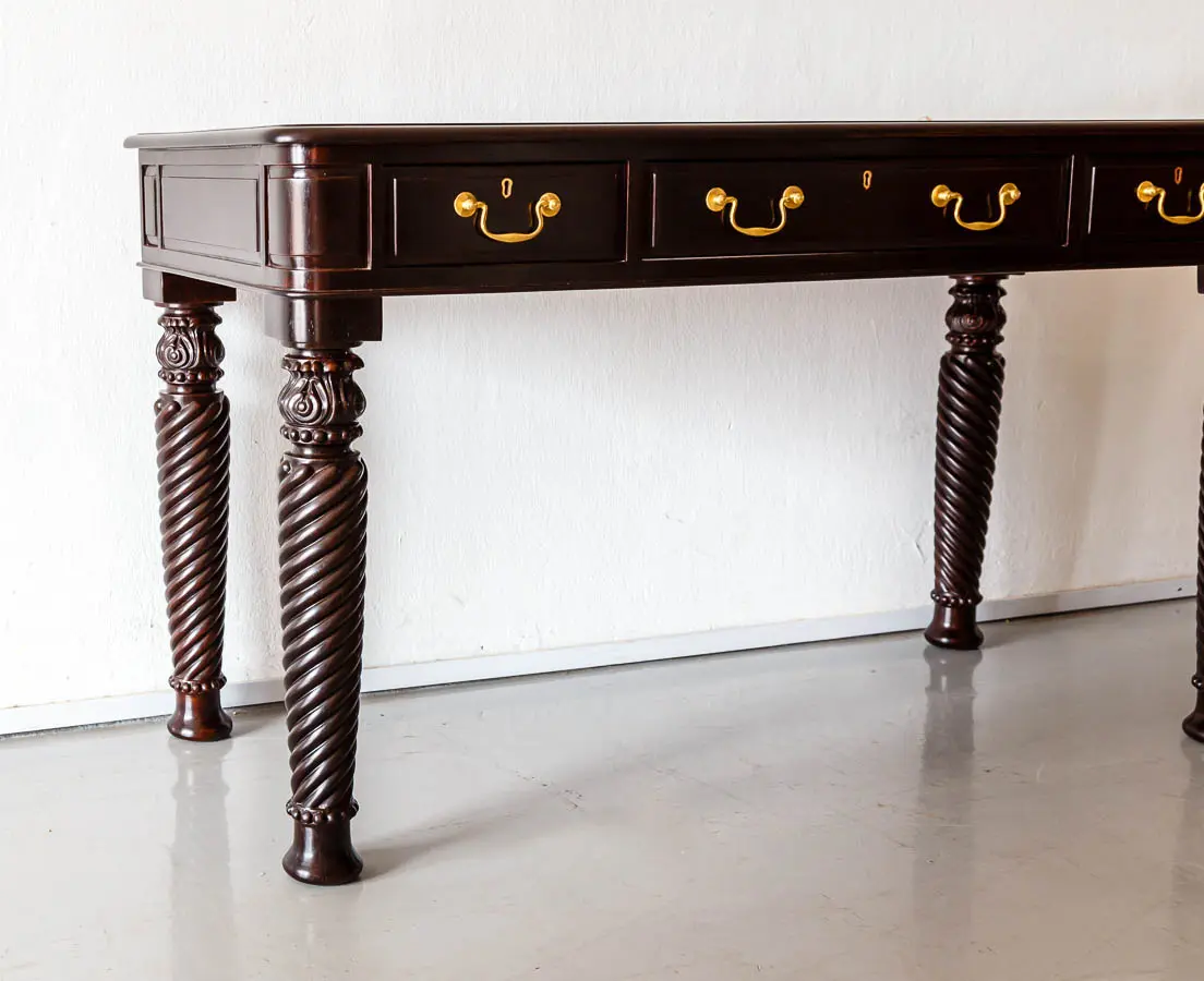 Antique Desks - British Colonial Rosewood Writing Table - The Past Perfect Collection - Singapore