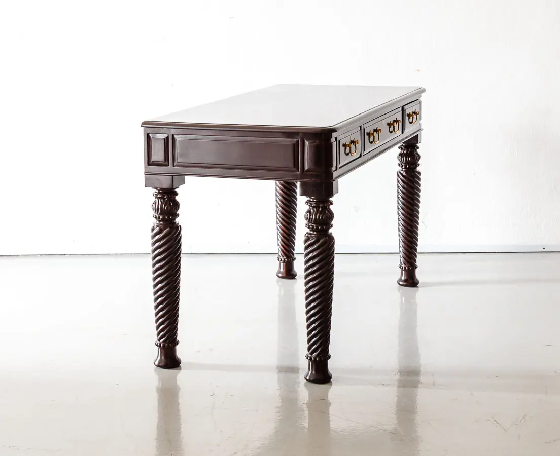 Antique Desks - British Colonial Rosewood Writing Table - The Past Perfect Collection - Singapore