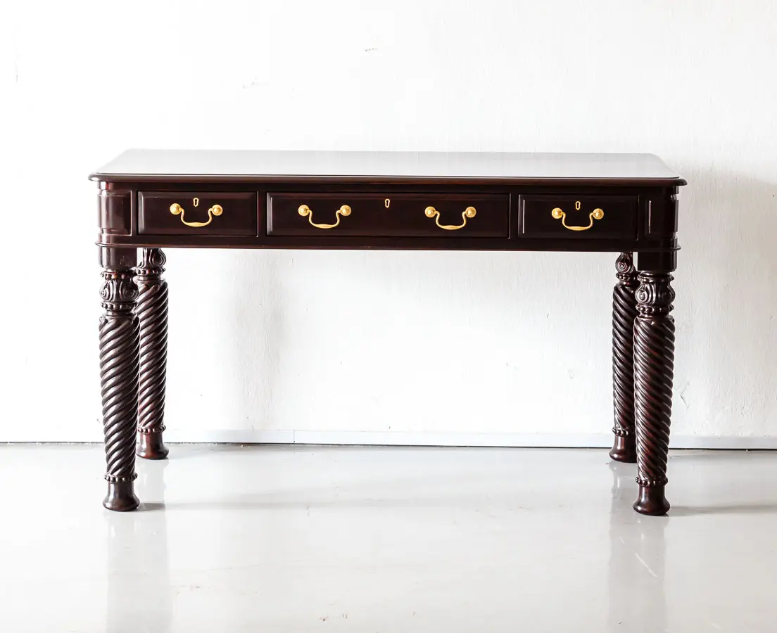 Antique Desks - British Colonial Rosewood Writing Table - The Past Perfect Collection - Singapore
