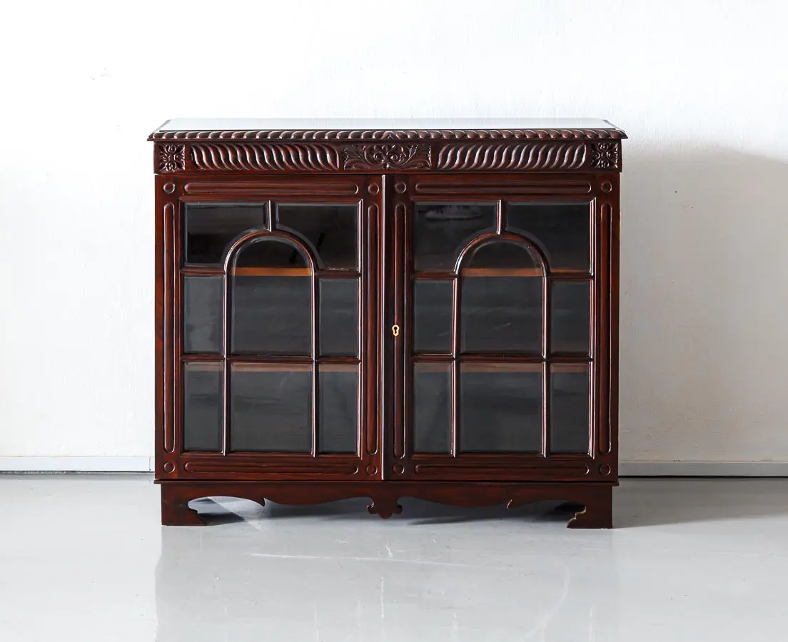 Antique Sideboards - British Colonial Glass Front Sideboard - The past perfect Collection - Singapore