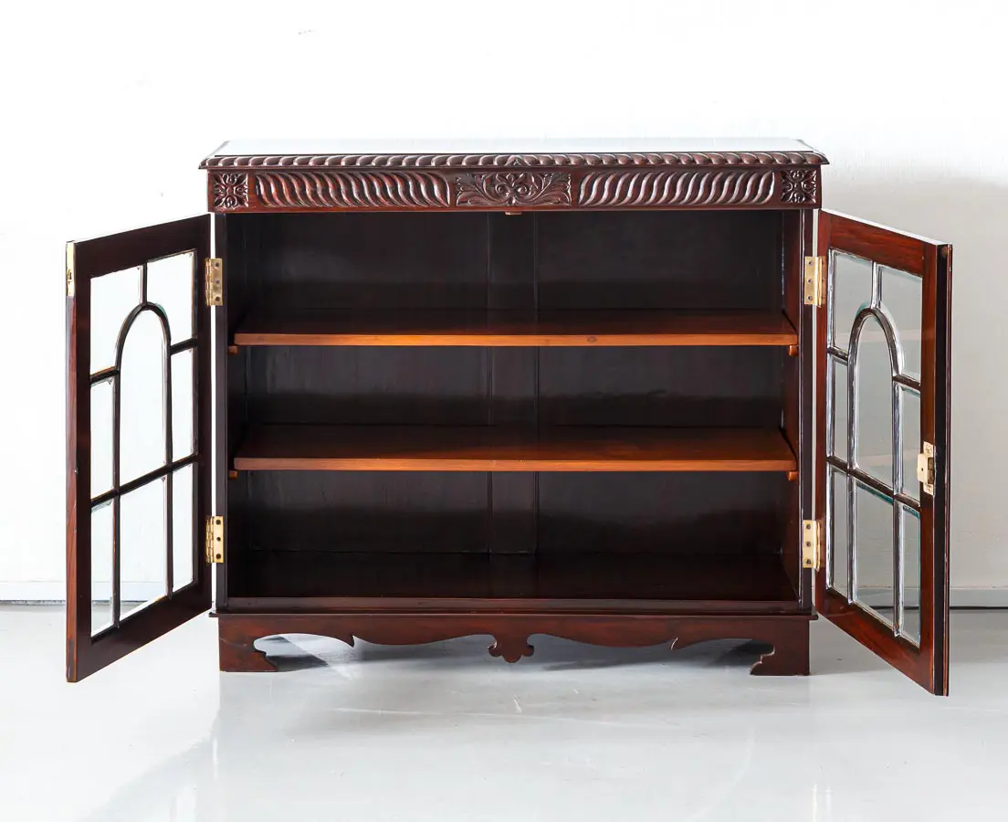 Antique Sideboards - British Colonial Glass Front Sideboard - The past perfect collection - Singapore