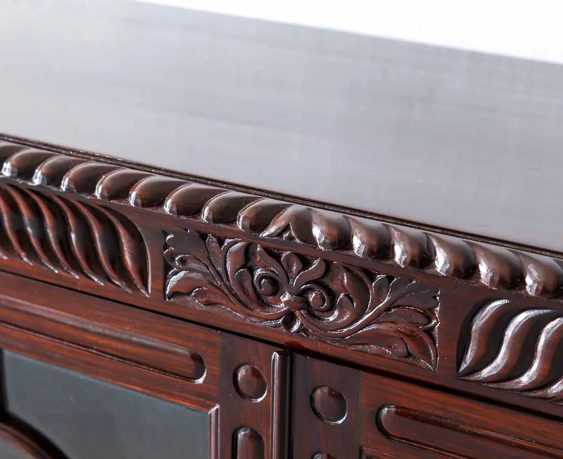 Antique Sideboards - British Colonial Glass Front Sideboard - The past perfect Collection - Singapore