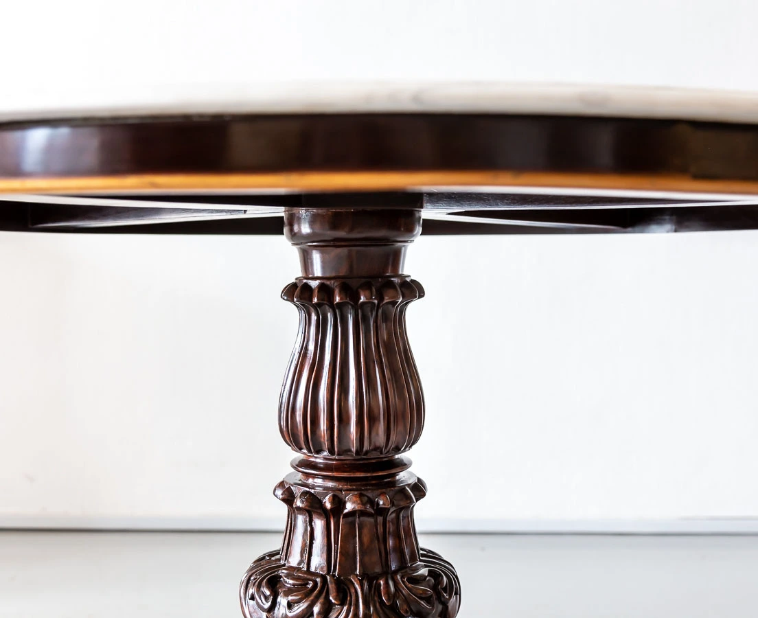 Antique Tables - British Colonial Center Table with Marble Top - The Past Perfect collection - Singapore