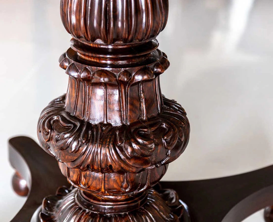 Antique Tables - British Colonial Center Table with Marble Top - The Past Perfect collection - Singapore