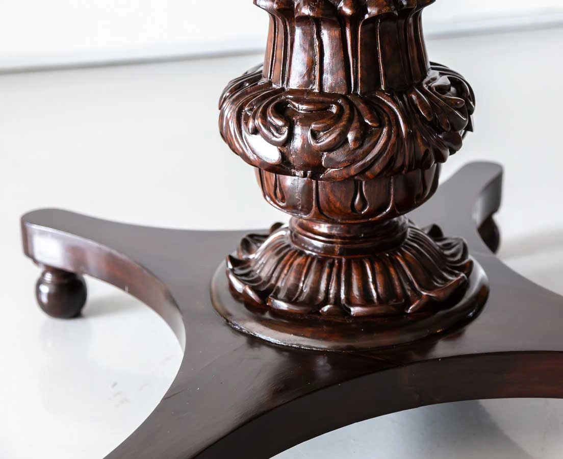 Antique Tables - British Colonial Center Table with Marble Top - The Past Perfect collection - Singapore