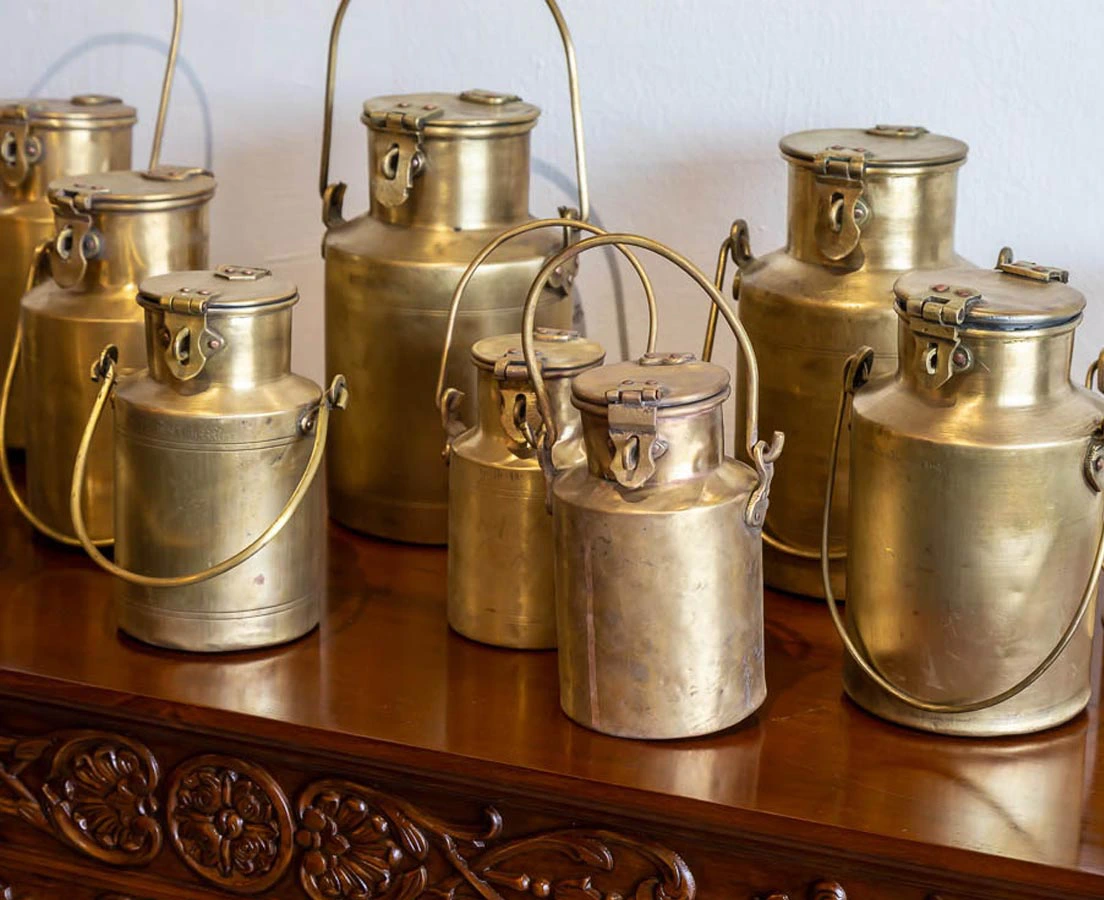 DEC-237-2L Brass Milk Containers l The Past Perfect Collection l Singapore
