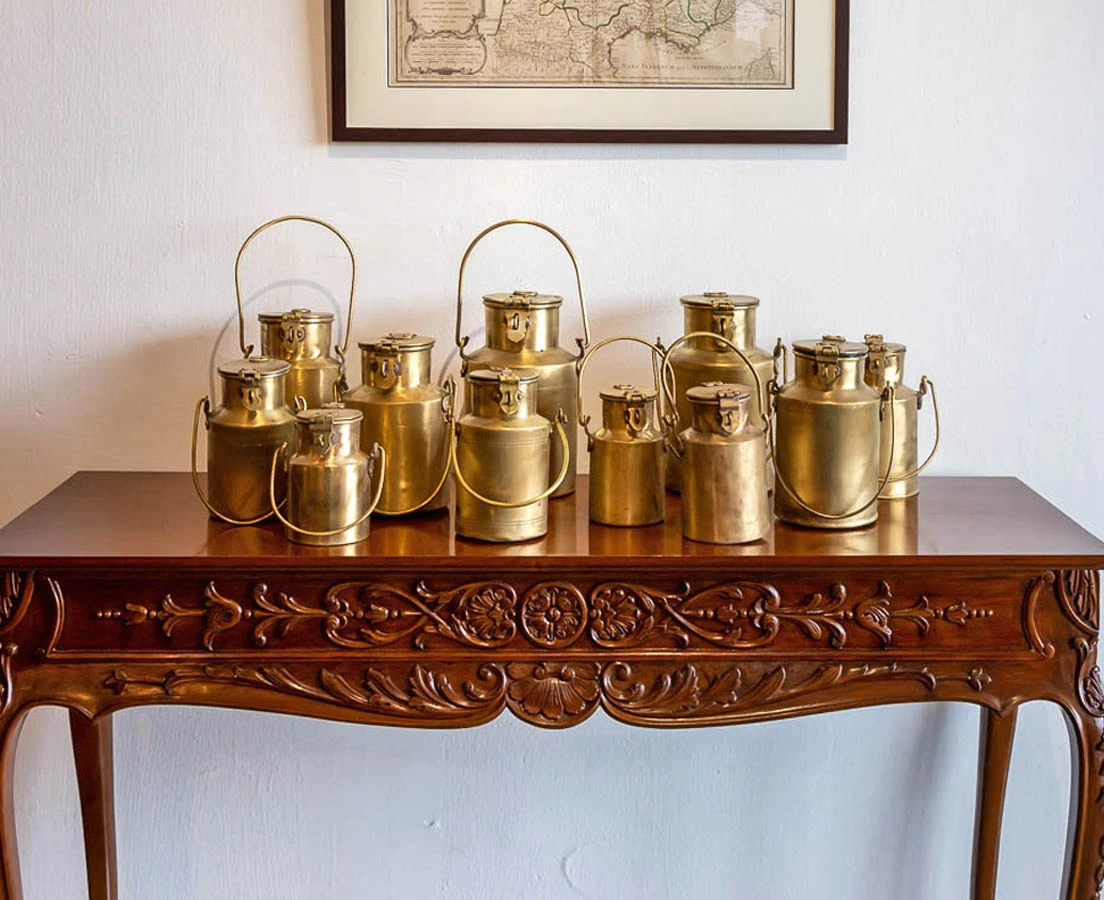 DEC-237-3L Brass Milk Containers l The Past Perfect Collection l Singapore