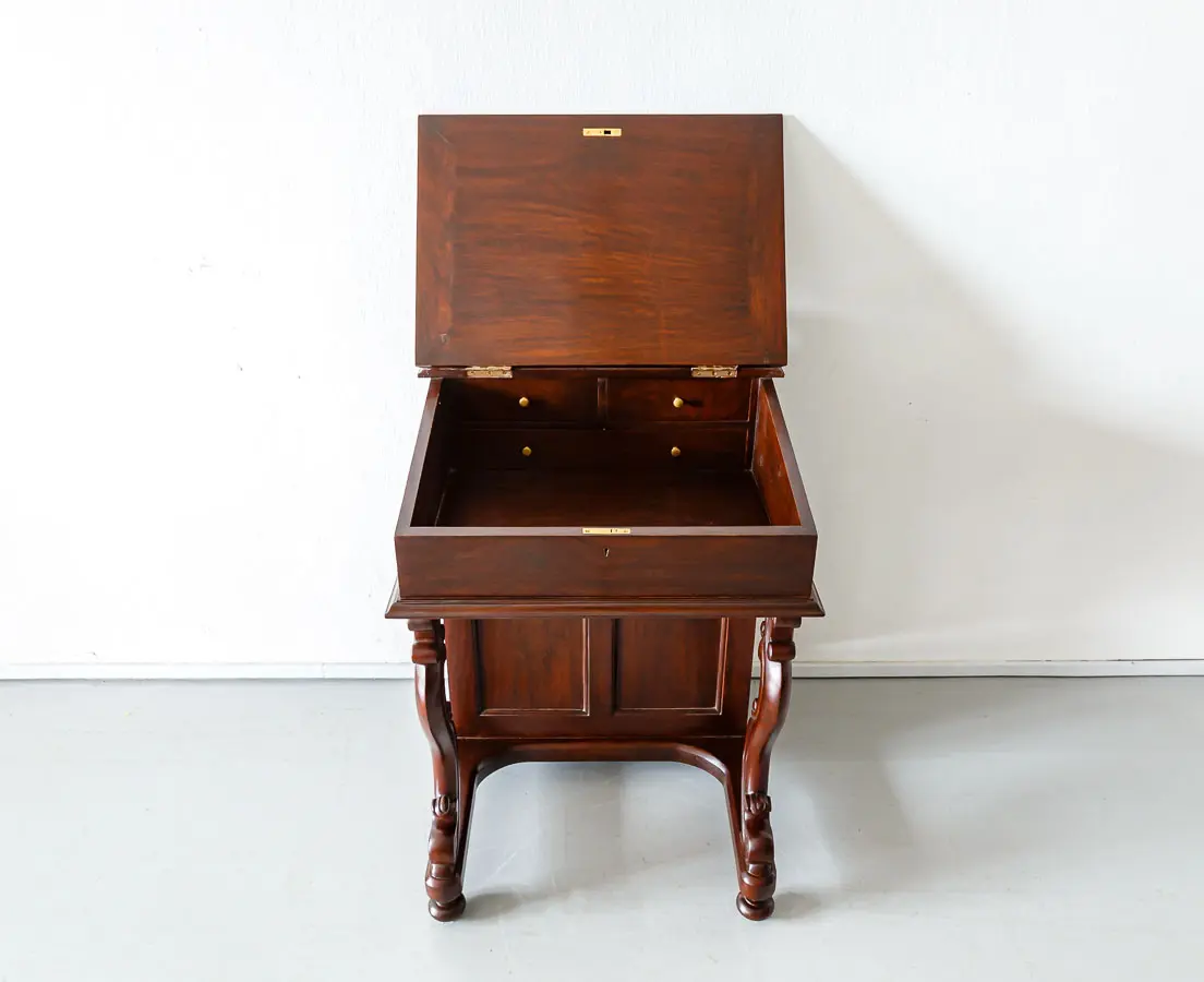 Antique British Colonial Rosewood Davenport Desk - The Past Perfect Collection - Singapore