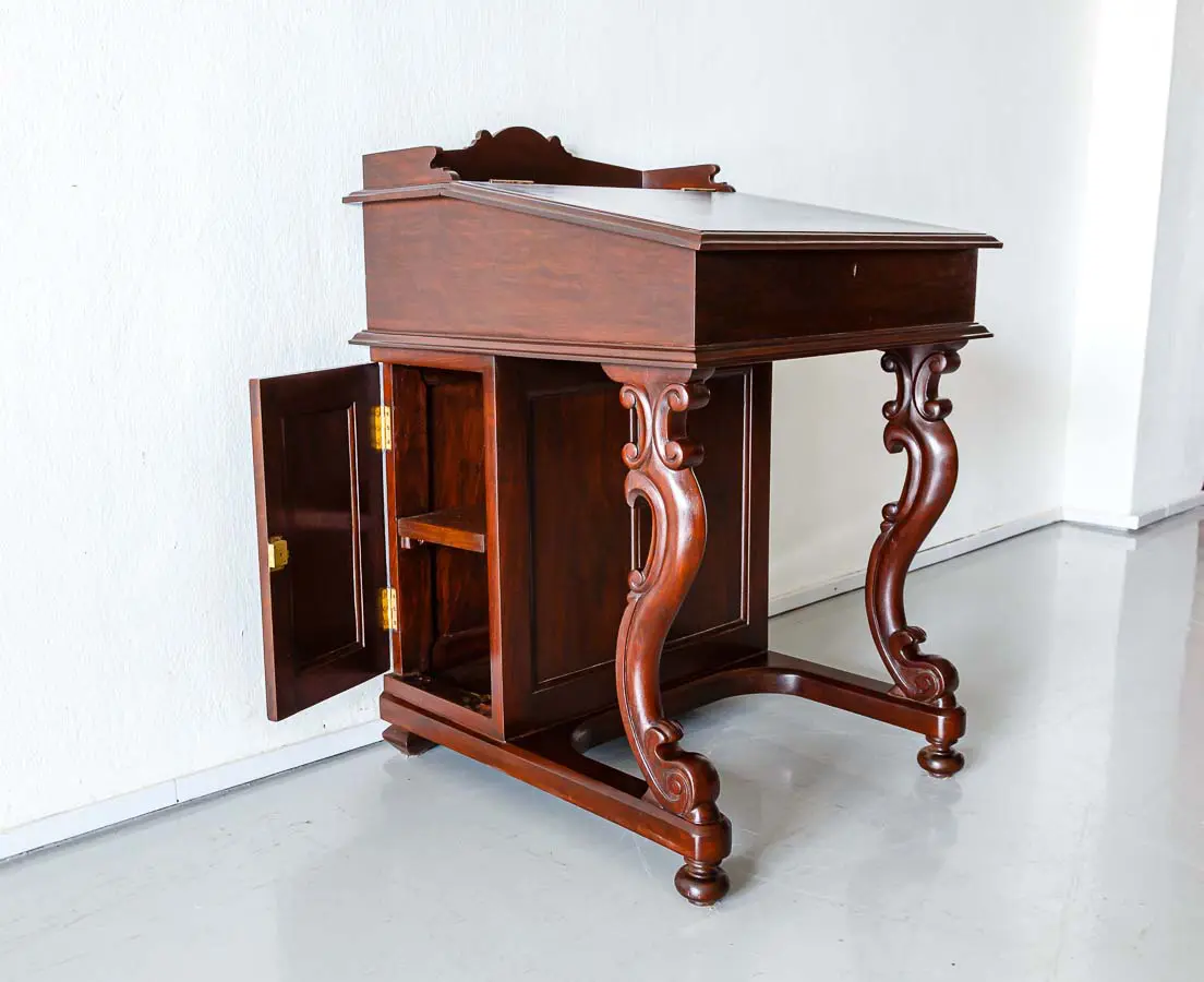 Antique British Colonial Rosewood Davenport Desk - The Past Perfect Collection - Singapore
