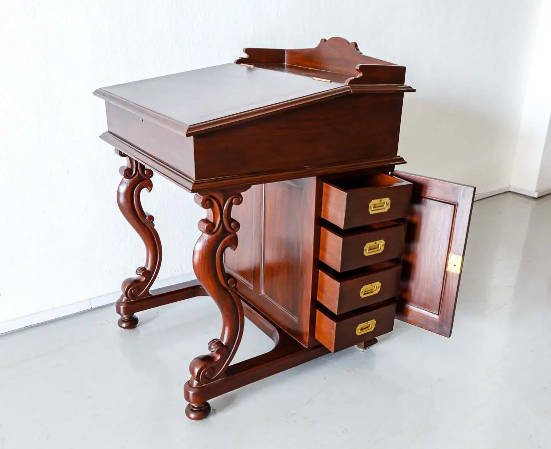 Antique British Colonial Rosewood Davenport Desk - The Past Perfect Collection - Singapore