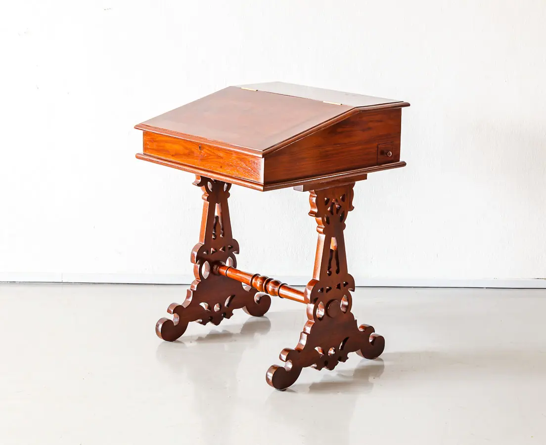 Antique Desks - British Colonial Mahogany Writing Desk - The Past Perfect Collection