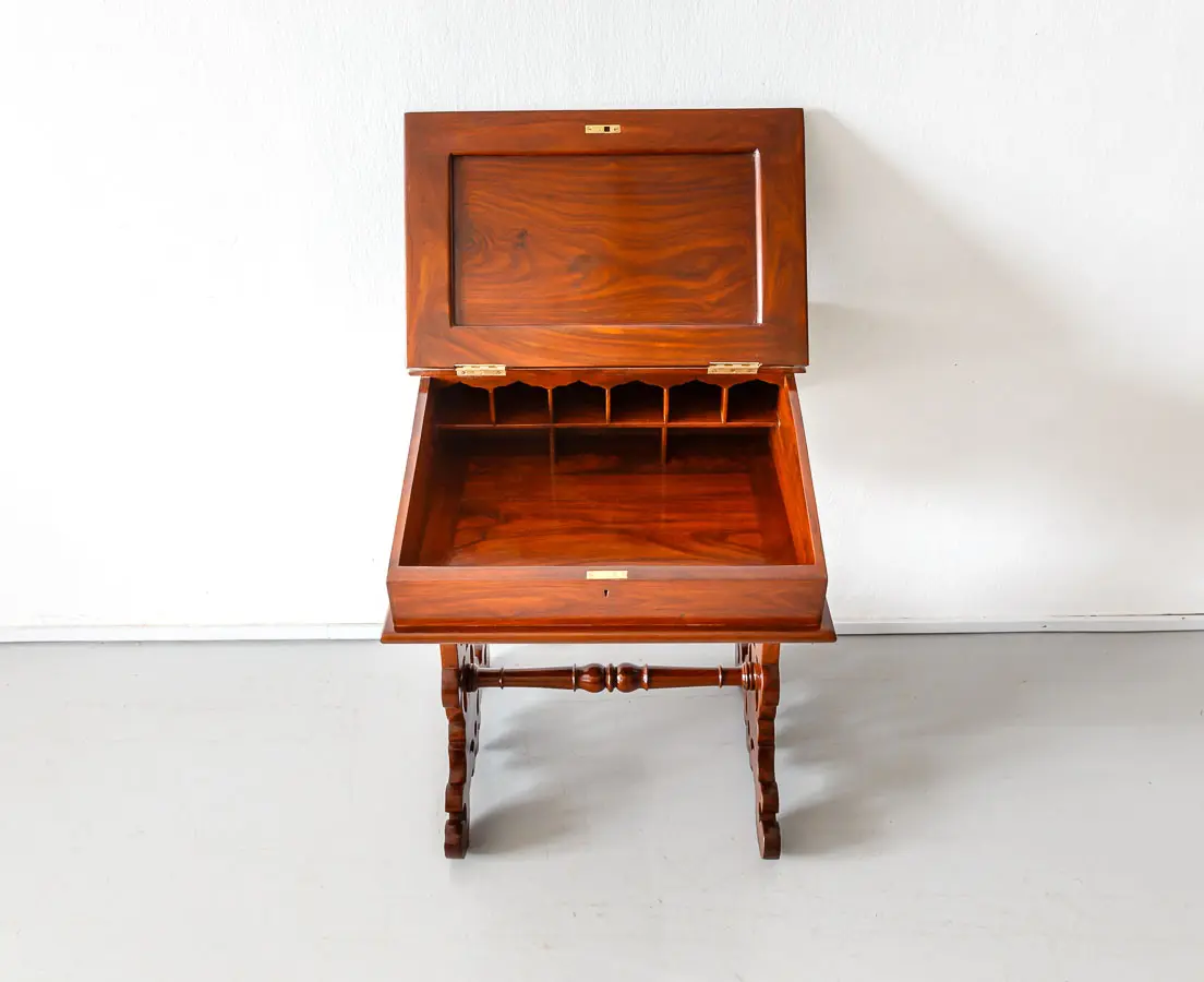 Antique Desks - British Colonial Mahogany Writing Desk - The Past Perfect Collection