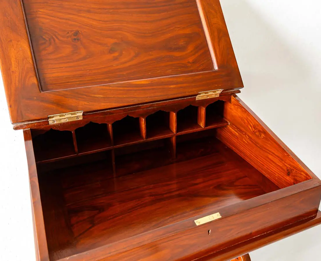 Antique Desks - British Colonial Mahogany Writing Desk - The Past Perfect Collection