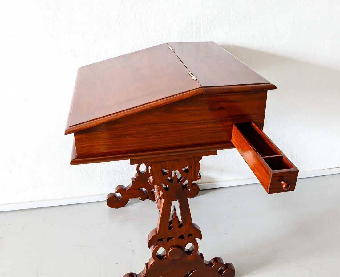 Antique Desks - British Colonial Mahogany Writing Desk - The Past Perfect Collection
