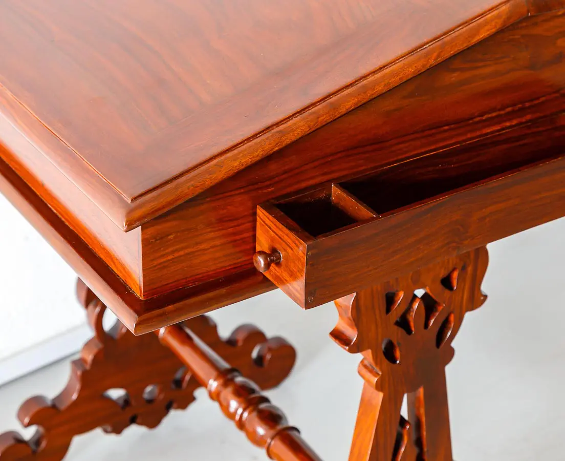Antique Desks - British Colonial Mahogany Writing Desk - The Past Perfect Collection