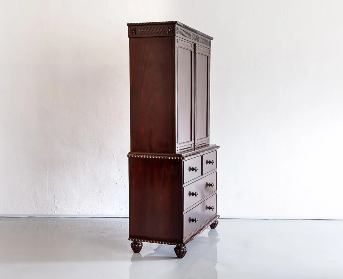 CUP-447 2L Anglo-Indian Rosewood Linen Press l The Past Perfect Collection l Singapore