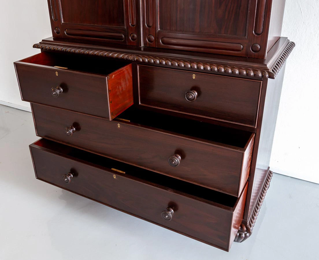 CUP-447 6L Anglo-Indian Rosewood Linen Press l The Past Perfect Collection l Singapore