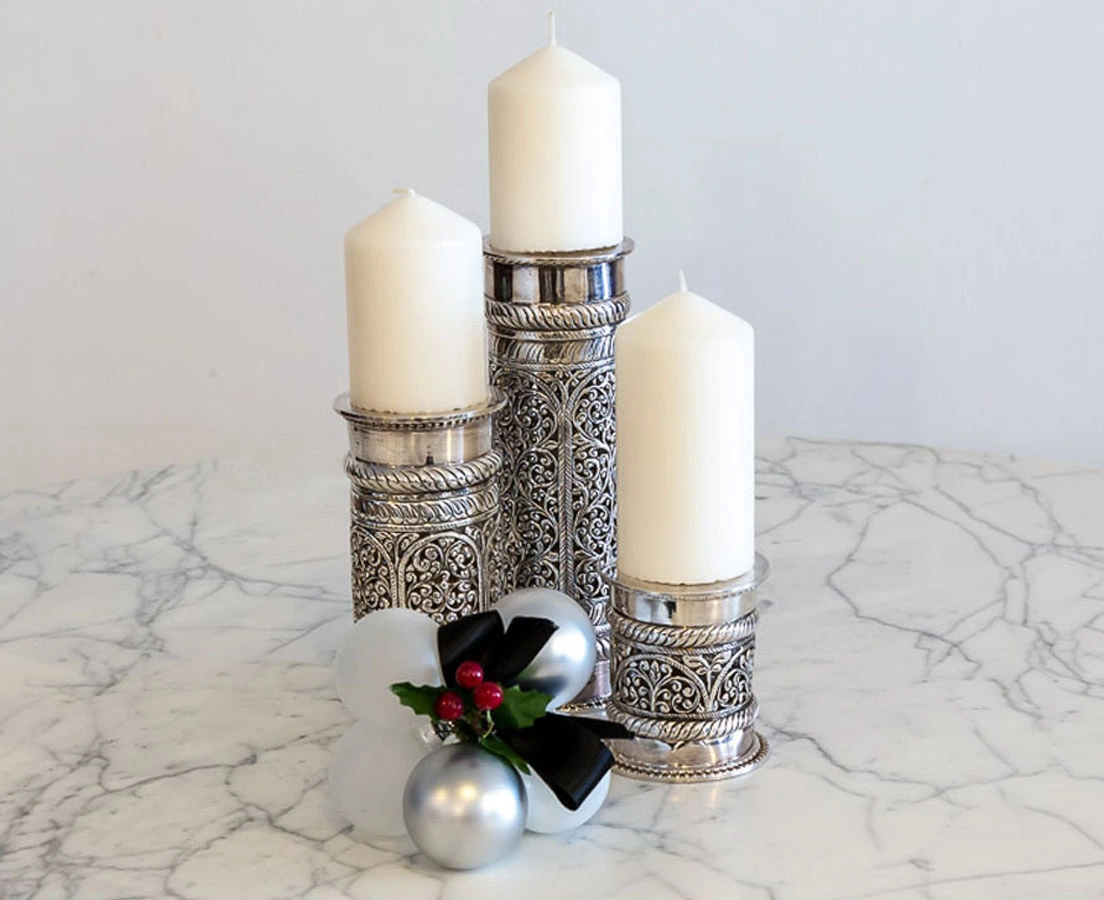 GFT-003 1L Silver Candle Stick l The Past Perfect Collection l Singapore