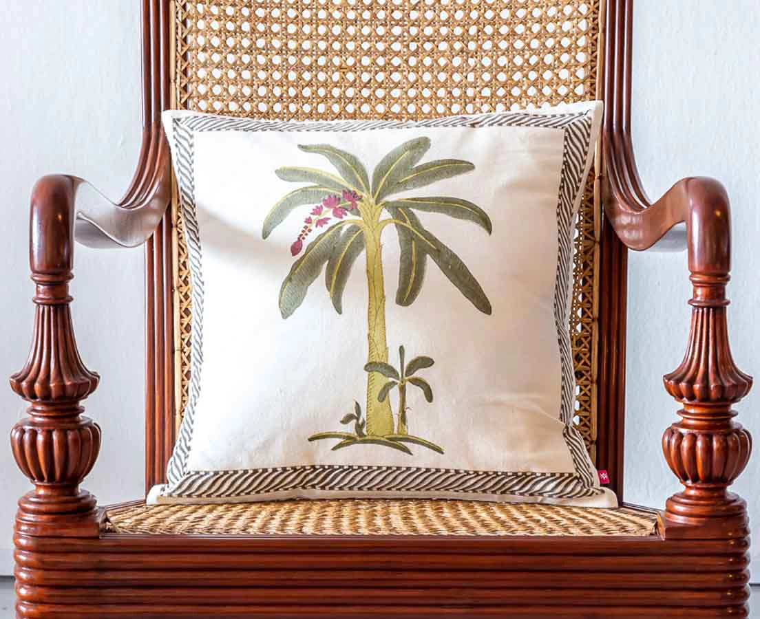 Periyar Plantain Cushion Good Earth l The Past Perfect Collection l Singapore