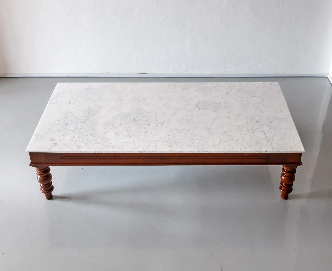 TAB-402 3L Anglo-Indian Mahogany Coffee Table with Marble Top l The Past Perfect Collection l Singapore