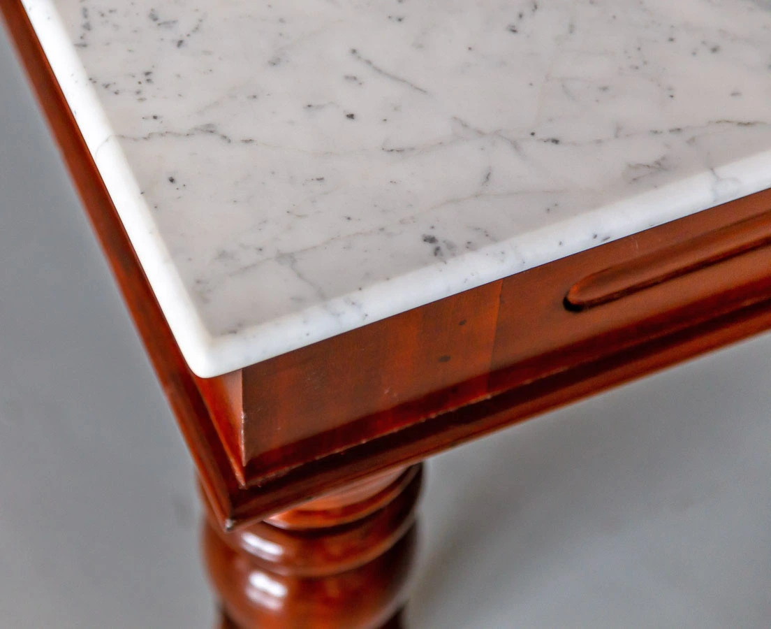 TAB-402 4L Anglo-Indian Mahogany Coffee Table with Marble Top l The Past Perfect Collection l Singapore