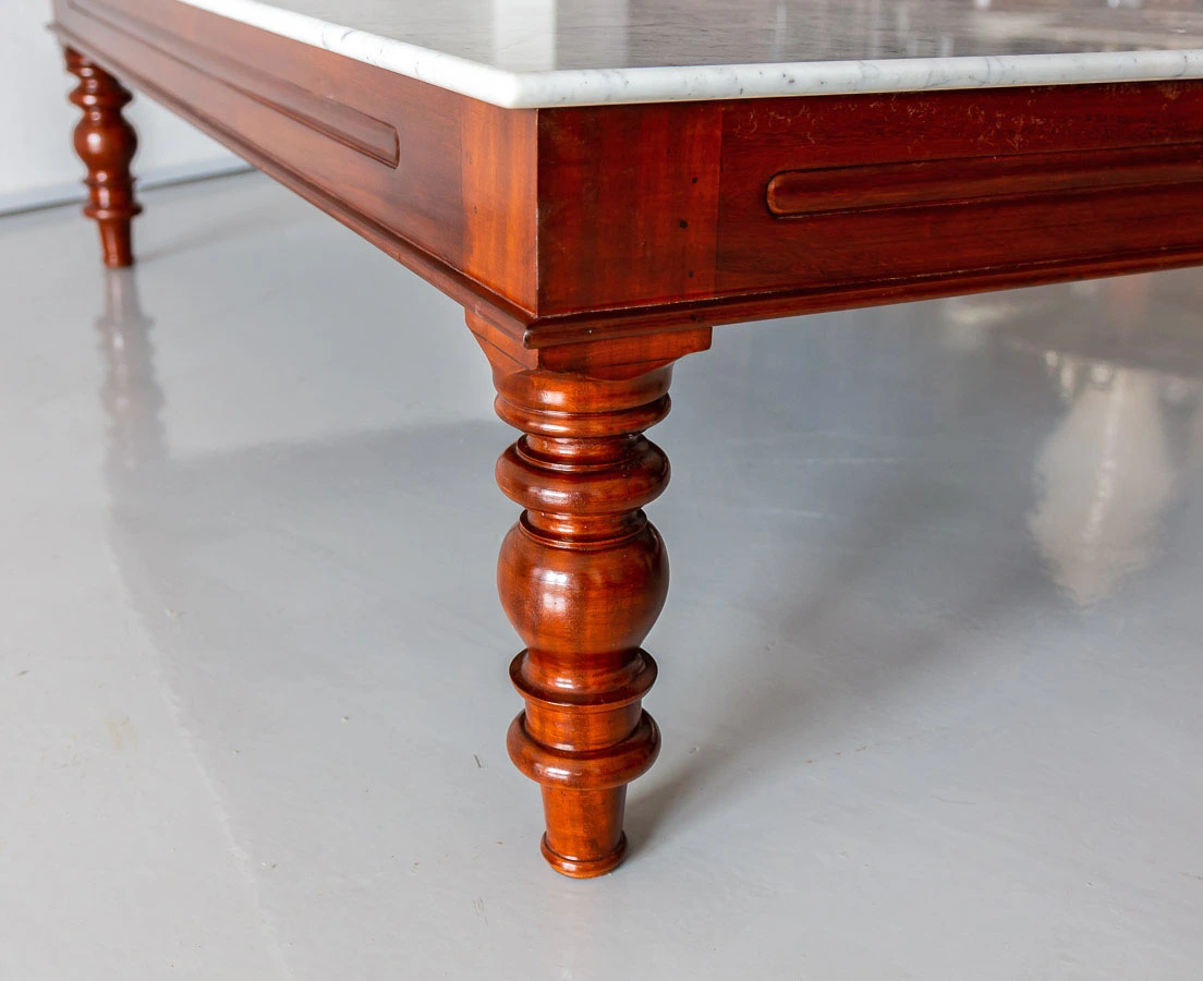 TAB-402 5L Anglo-Indian Mahogany Coffee Table with Marble Top l The Past Perfect Collection l Singapore