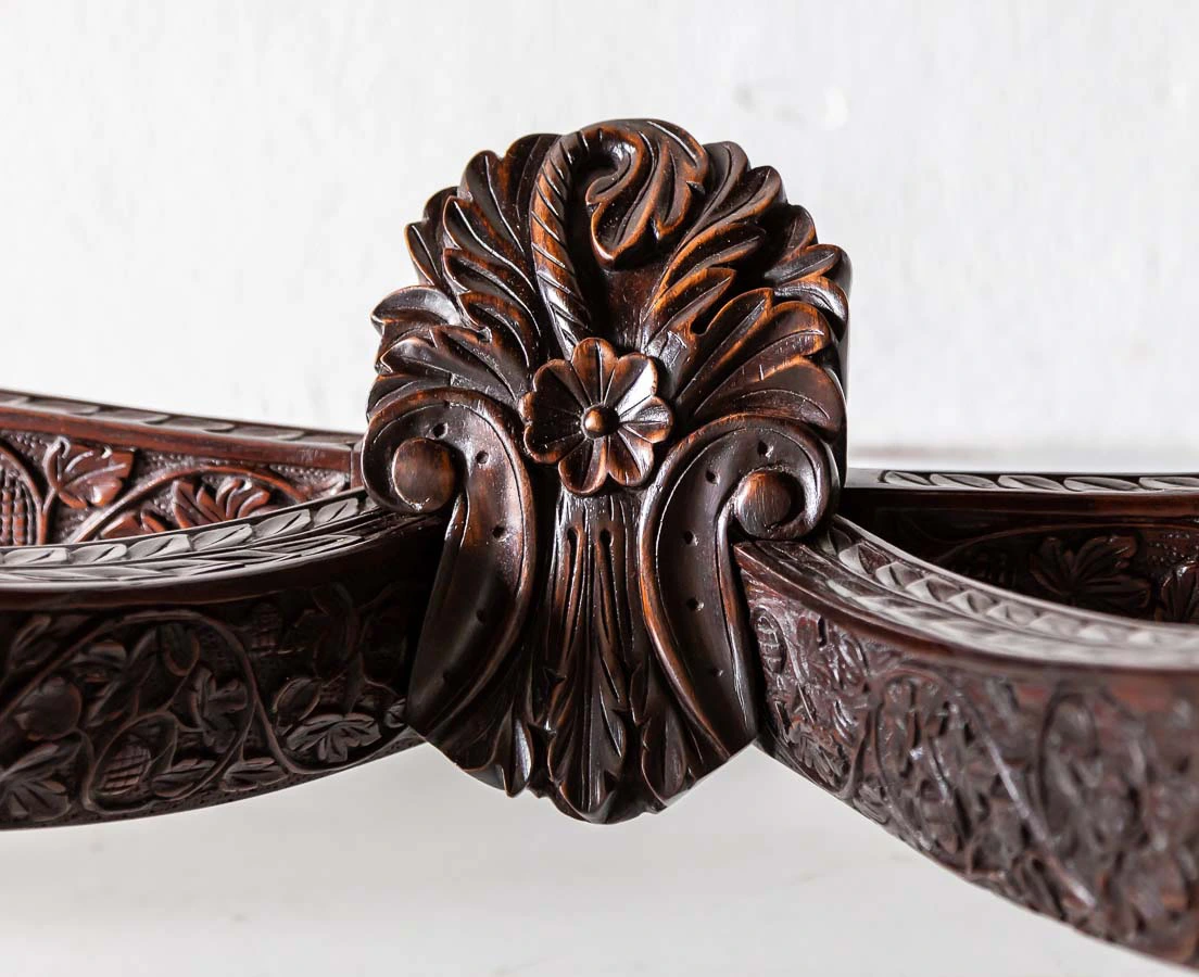 TAB-405 10L Anglo-Indian Rosewood Half moon Console Table l The Past Perfect Collection l Singapore