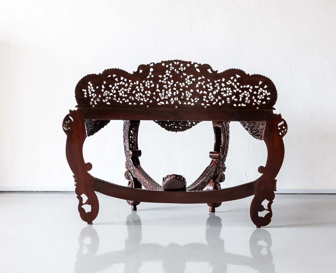 TAB-405 13L Anglo-Indian Rosewood Half moon Console Table l The Past Perfect Collection l Singapore